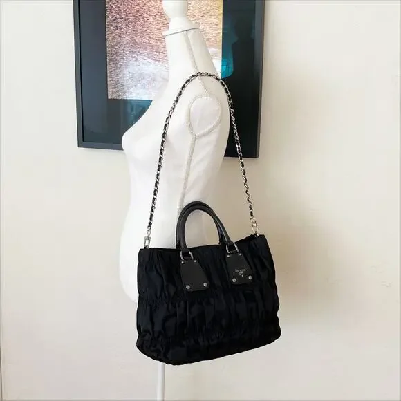 PRADA Tessuto Nylon Large Tote Shoulder Bag - Picture 5 of 16